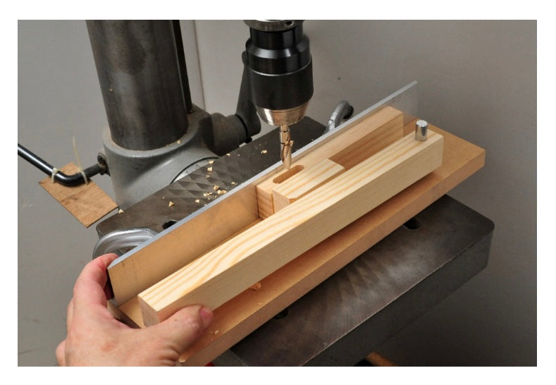 Mortise and tenon joint, drill press guide, drill press jig, drill press